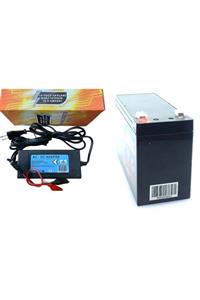 ATAEXPRESS Pilsan Black Thunder 12v 12 Volt 9 Amper Akü Batarya + 3,5 Amper Akü Şarj Cihazı Adaptör Set