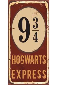 Hayat Poster Harry Potter 9 Çeyrek Hogwart Express (10 Cm X 20 Cm) Mini Retro Ahşap Poster