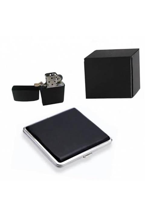 TRENDOFFİCAL Deri Sigara Tabakası Ve Çakmak Seti