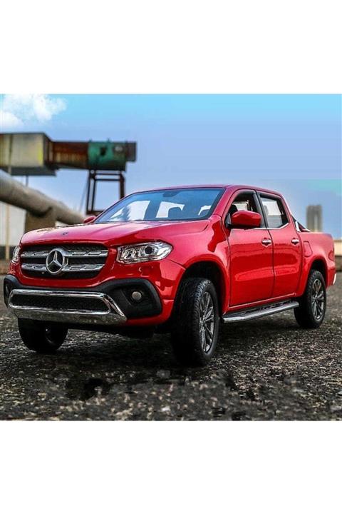 OYUNCAKSAHİLİ Mercedes Benz X Class Diecast Metal Kamyonet Pıckup Kapı Bagaj Aç Kırmızı