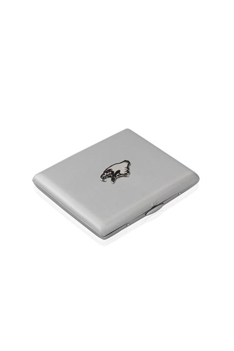 zekupp Gümüş Gri Kartal Temalı Metal Sigara Tabakası