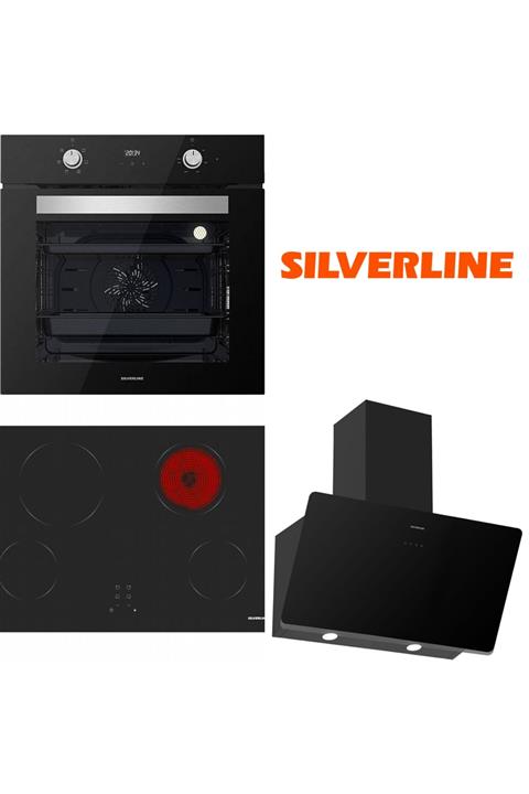 Silverline Siyah Cam Ankastre Set Bo6502b02 - Vc5338b01 - 3457 Soho 80 Cm