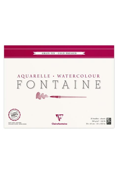 Clairefontaine Orta Dokulu Suluboya Blok 30x40 Cm 300gr 10 Yaprak