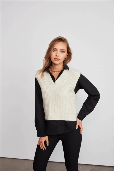 VATKALI Yün Triko Süveter Ekru