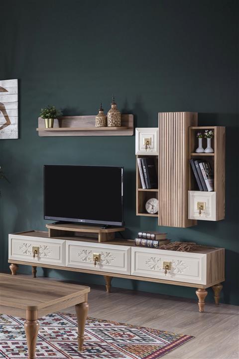 Weltew Home Beyaz Krem Beyoğlu Duvar Ünitesi