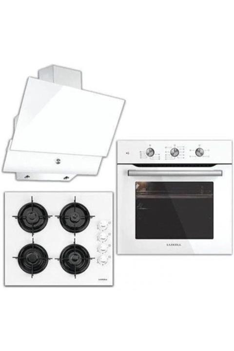 Luxell White Argento Button 3'lü Ankastre Set
