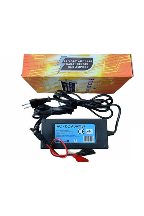 ATAEXPRESS 12 Volt Akü Çocuk Akülü Araba Şarj Cihazı Adaptörü Şarz Aleti Krokodil Maşalı Şarj Kesici 3.5 Amper