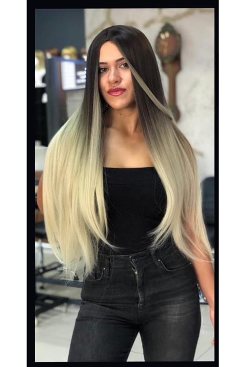 RÖNESANS PERUKA Kahkülsüz Düz Uzun Fiber Sentetik Peruk