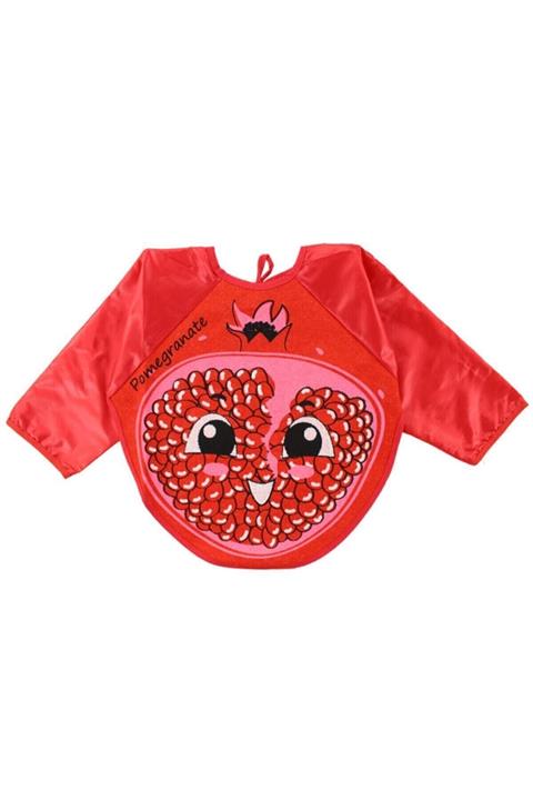 Buude Kids Nar Motif Kollu Bebek Mama Önlüğü