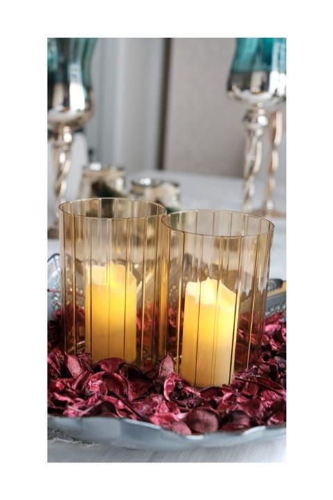 Fusha Mika Mumluk Şamdan - 2 Adet Çok Amaçlı Akrilik Avize Camı