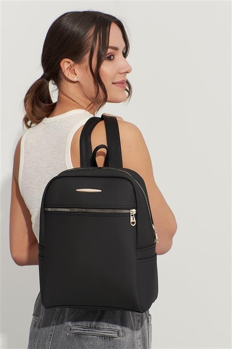 Bagzone Siyah Kadın  Fermuar Detaylı  Sırt Çantası 10Va1022