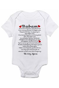 Limon Unisex Bebek Beyaz Babaya Doğum Günün Hediyesi Sade Tasarım Zıbın Body