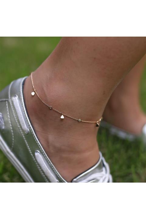 ByGoldenHouse Kadın Kalp Sallantı Tohumlu Halhal