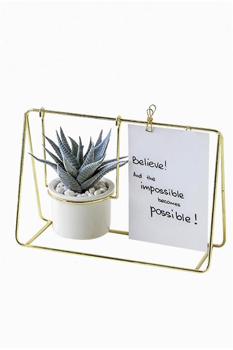 Miniminti Gold Metal Salıncak Saksı Çerçeve