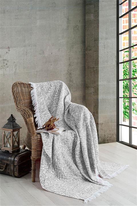 LADYNİL Zebra Pamuk 180x210 Koltuk Örtüsü Açık Kahve