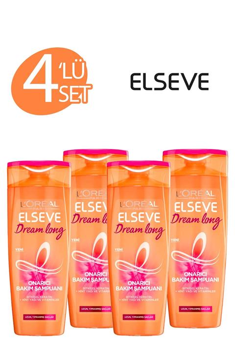 ELSEVE 4'lü Dream Long Onarıcı Bakım Şampuanı 360 ml Seti  36005237829322
