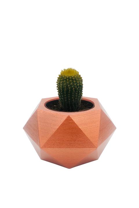 Hani Atölye Beton Saksı Prizma - Bakır