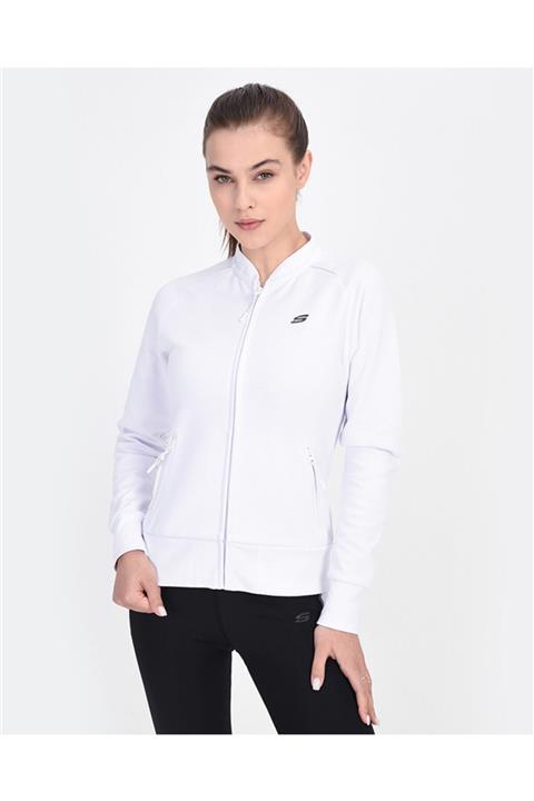 SKECHERS 2X I-Lock W Bomber Jacket Kadın Beyaz Fermuarlı Eşofman Üstü S201056-100