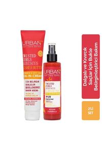 Urban Care Twisted Curl Hibiscus & Shea Butter Durulanmayan Bakım Kremi & Sıvı Saç Kremi 2'li Set