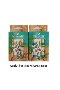 MİSVATİK Sekizli Yedek Misvak Diş Fırçası Ucu - Kahve + Mavi