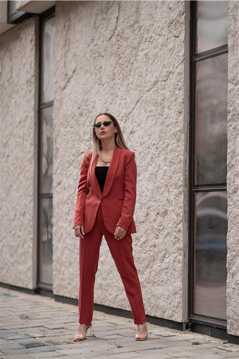 ELLOURE Kadın Kiremit Rengi Takım Elbise