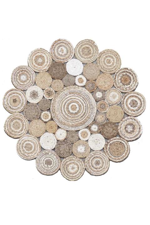 Eko Halı SOLO CA-111 WHITE MULTY XW  Yuvarlak veya Oval El Dokuma Naturel Jüt Hasır Halı