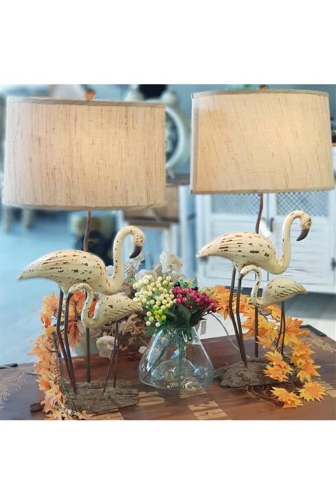Le Atölye Flamingo Tekli Abajur Bej