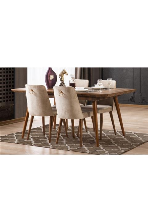 CaddeYıldız Bolivya Ceviz Yemek Masası Takımı