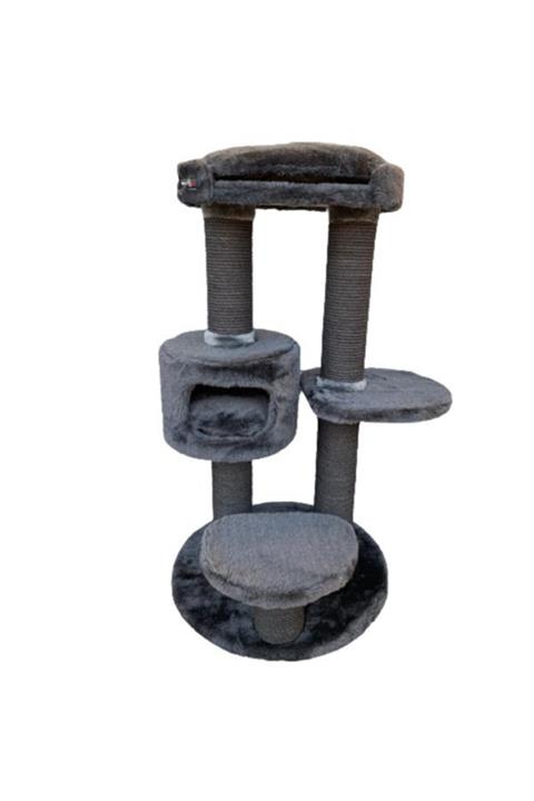 Krallen Yuvalı Kedi Tırmalama Ve Oyun Evi Koyu Gri 60x60x112h cm