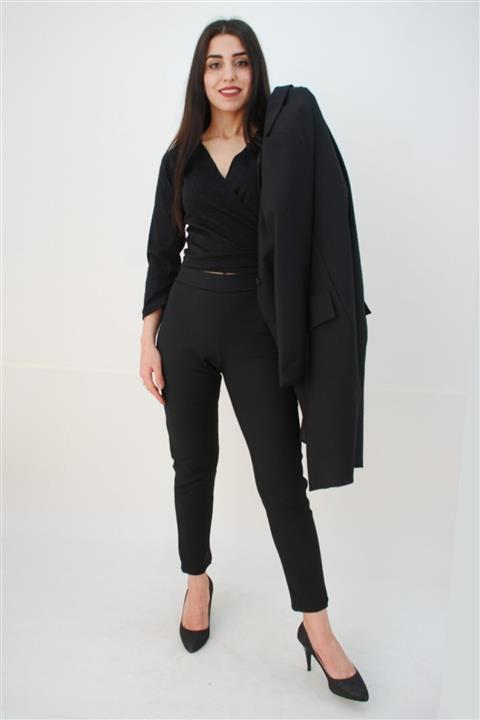 serpildinc Siyah Pantolon Ceket Takımı