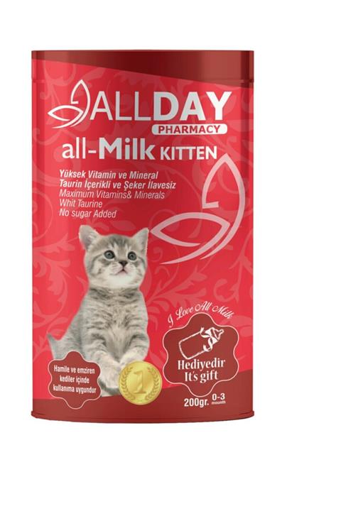ALLDAY Neo Pet Market Milk Kitten Yavru Kedi Süt Tozu 200 Gr + Biberon Hediyeli
