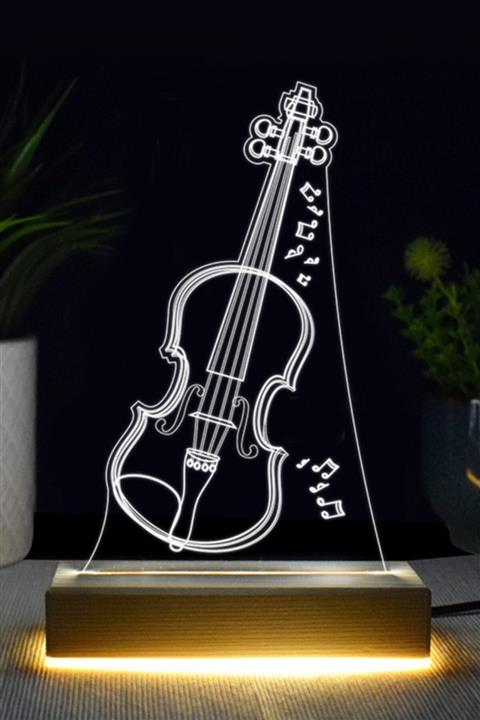 hediyemen Keman Tasarımlı 3d Led Lamba