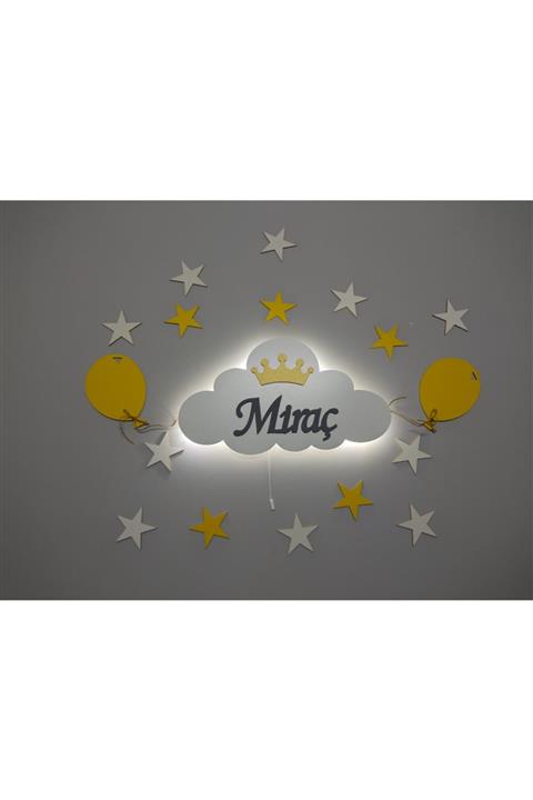 Çizgi Ahşap Hobi Dekoratif Ahşap Isimli Bulut