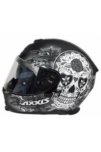 AXXIS Eagle Sv Mexıcan Skull A21 Matt Black Grey Motosiklet Kask