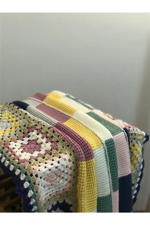 örgü Motif Tek Kişilik Battaniye