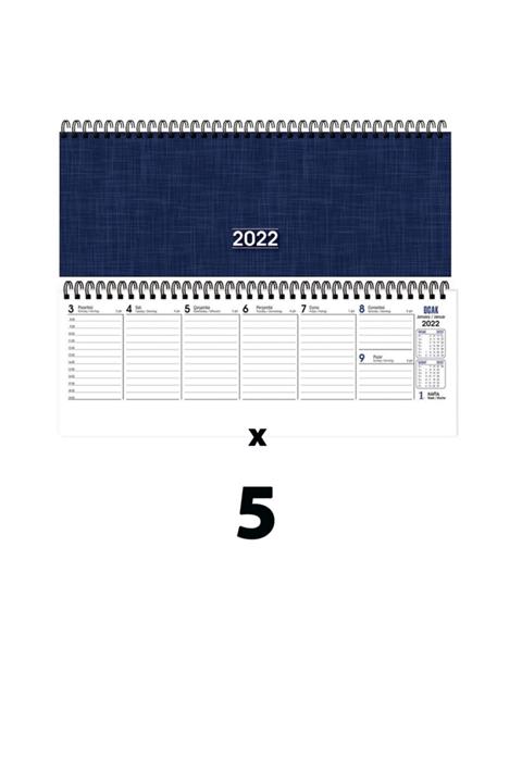 KESKİN COLOR Keskin 2022 Haftalık Spiralli Masa Takvimi (5 Adet) 12x33.5 Cm (aj-65) Orta Boy