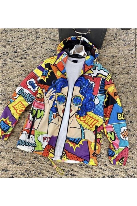 MARSBURADA Pop Art Yağmurluk Modeli