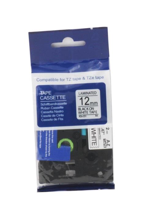AIMO Krt - Muadil Aze-131 12 Mm Şeffaf Üzerine Siyah Lamina 8 Metre Şerit