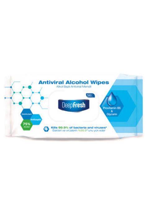 Deep Fresh Alkol Bazlı Antiviral Islak Mendil 56'lı