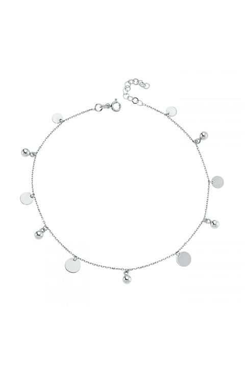 Altın Sepeti Kadın Beyaz Altın Zincirli Halhal