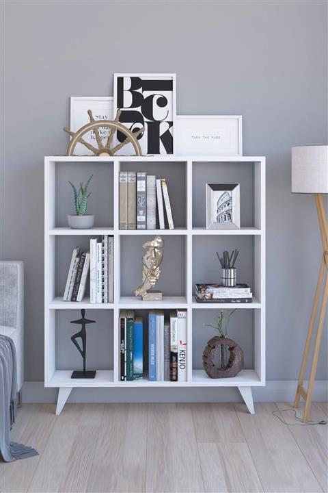 Platinreyon Platin Küp Kitaplık 9 Bölmeli Beyaz