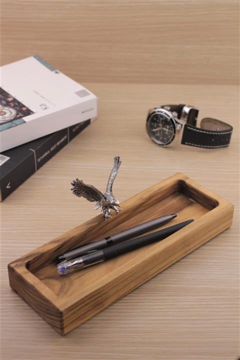 AGUELLE STYLE Ahşap Kalemlik, Bronz Kartal Figürlü