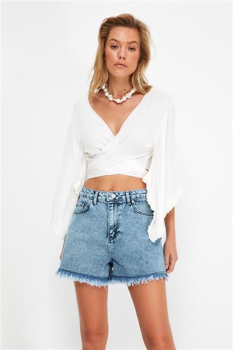 TRENDYOLMİLLA Indigo Denim Şort & Bermuda TBESS21SR0670