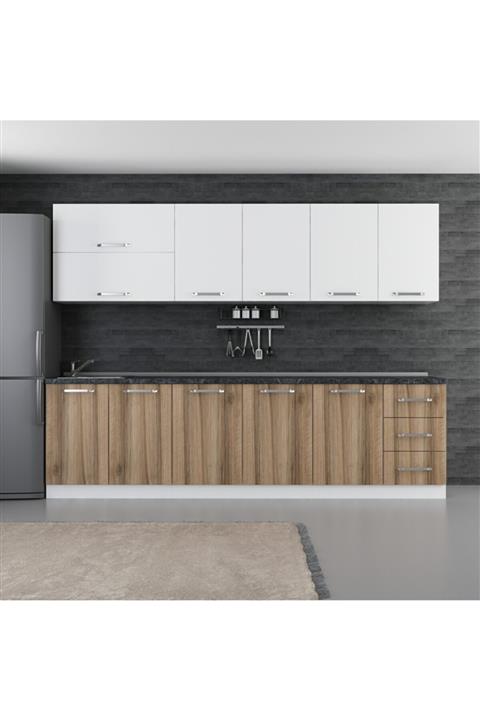 Minar 285 Cm Mutfak Dolabı Beyaz Dore 285-d1