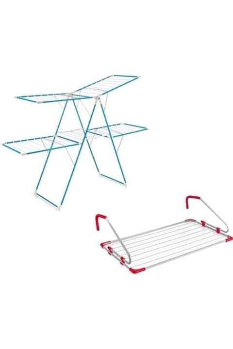 DOĞRULAR Twingo İki Katlı Mavi Balkon Kurutmalık