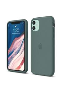 KVK PRİVACY Iphone 11 Logolu Lansman Çam Yeşil Kılıf Altı Kapalı Iç Kısmı Kadife