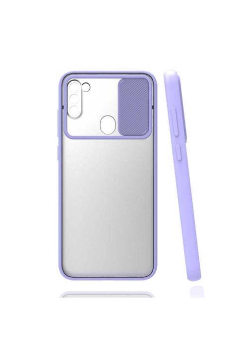 Samsung Galaxy A11 Kılıf Slayt Kaydırmalı Kamera Korumalı Renkli Silikon Kılıf