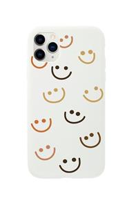 mooodcase Iphone 11 Pro Max Smile Premium Silikonlu Beyaz Telefon Kılıfı