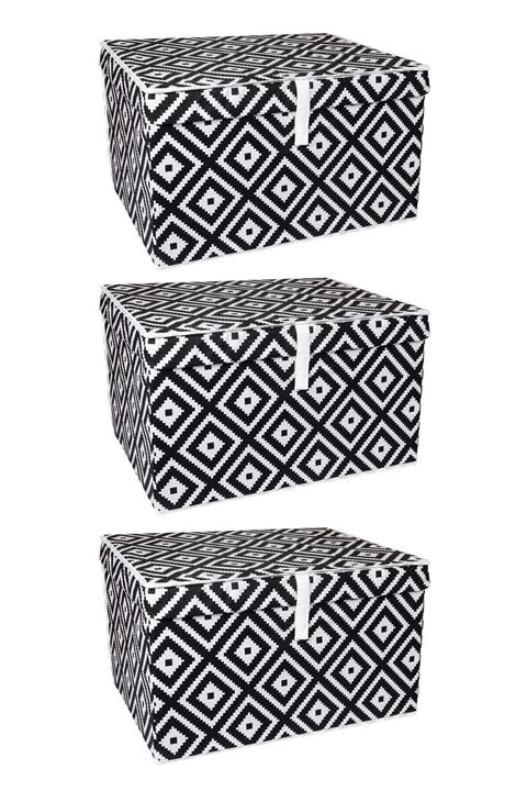 ulbay home collection Çok Amaçlı Kutu Maxi 3'lü Set Mozaik