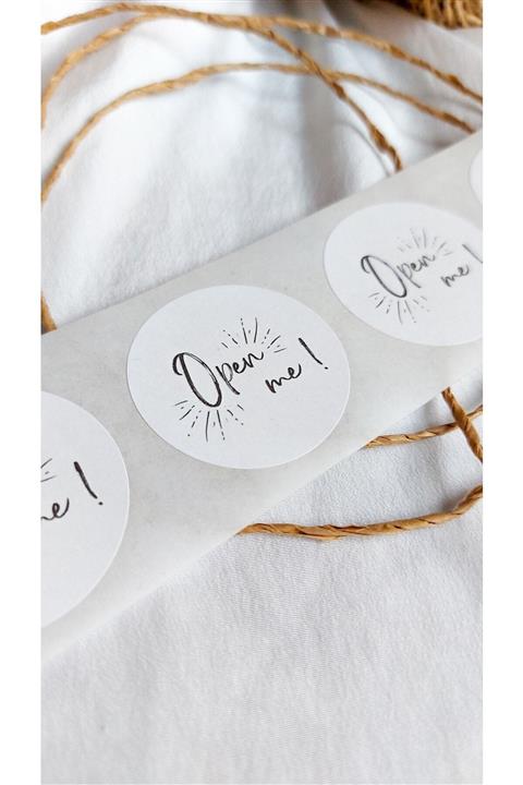 Çikoleyt Design Yapışkanlı Etiket - Open Me (4 Cm) 50 Adet